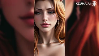 Rangiku, ognjenorjava rdečelasa z ogromnimi prsmi v AI animaciji