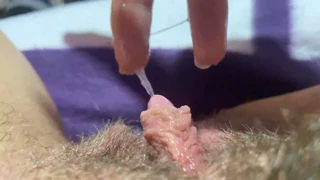 Can you handle this big clit throbbing to orgasm up close?