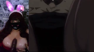 Busty MILF webcam streams big natural tits during hentai session
