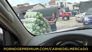 Carne del Mercado rocks with tattooed Colombian brunette's wild rough threesome pounding! 🔥🍑💦