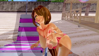 Saya obsesi dengan 3D hentai pantat besar dan tits di swimsuit