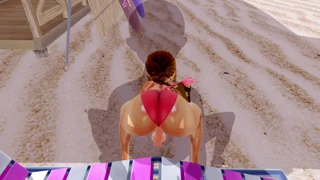 Ninavutiwa sana na hentai hii ya 3D makalio makubwa na matiti katika swimsuit