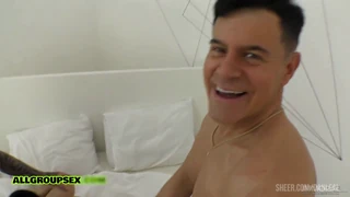 Kira Queen Licks Two Creampies from Latina Claudia Bavel Cunt in Group Orgy 4K