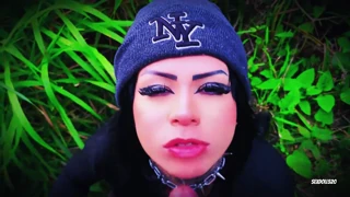 I stumble on this vampire goth and drain her cum completely... whoa!