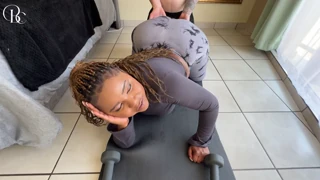 yo called my trainer to rip off my yoga pants and pound my curvy wet pussy hard