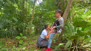i couldn't resist fucking this petite latina after class in her uniform outdoors... so hot and risky!