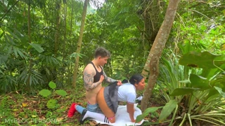 i couldn't resist fucking this petite latina after class in her uniform outdoors... so hot and risky!