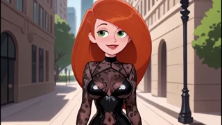 Výpravná ryšavka 3D hentai s velkýma prsama v roztomilý černý kalhotkách haul AI