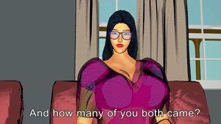 animated threesome with big ass babe in doggystyle action