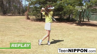 Waduh gadis Asia 18+ lucu strip ing game golf liar!