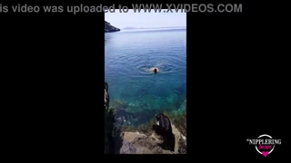 NippleRingLover's Extreme Pierced Nipples and Pussy Naked at Public Beach