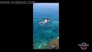 NippleRingLover's Extreme Pierced Nipples and Pussy Naked at Public Beach