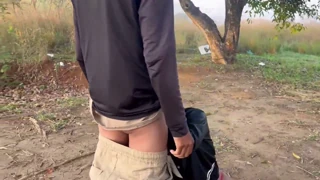 I had sex with a hard guy right in the woods