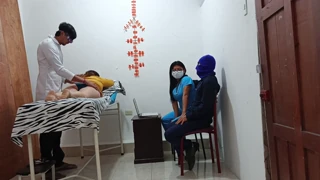 Patients join for a foursome as they're having sex in the doctor's office roleplay