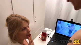 tutor4k cameras catch mature blonde teacher stripping for student