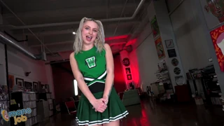 Eighteen year old blonde cheerleader britt blair notices coach has a boner