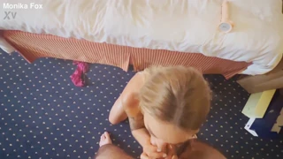 "Slut Monika Fox takes hard anal and vaginal pounding from big fan with squirt!"
