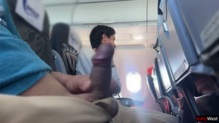 public cock flashing in airplane got me cumming fast