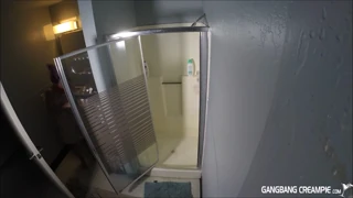 Two Horny Milfs Suck Cocks Then Take Showers