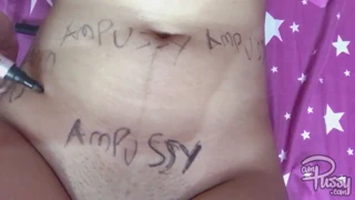 Filipina Teen 18+ Writes Ampussy on Naked Body