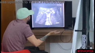 Cuckold drags wife to secret gyno for wild ultrasound exam!