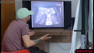 Cuckold drags wife to secret gyno for wild ultrasound exam!