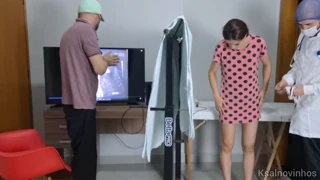 Cuckold drags wife to secret gyno for wild ultrasound exam!