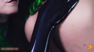 Shego and Kim in a cosplay transformation scene