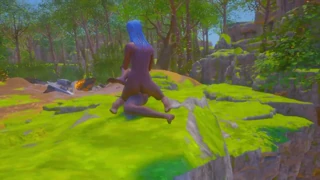 Rough lesbian blacks fisting and squirting in hardcore animated sex