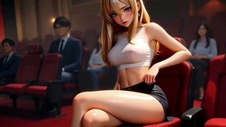 Blonde Handles Gangbang Action, With Double Penetration in Cinema
