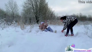 How do amateur milfs create a jolly snowy holiday sex video?