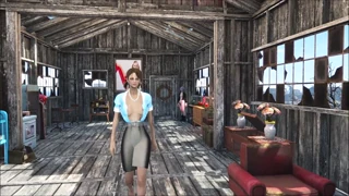 brunette dives into sexy fallout 4 play at home