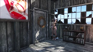 Brinetka se baca u seksi Fallout 4 igru kod kuće