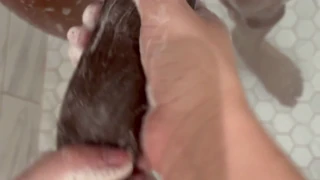 i can't believe what happens when she sneaks into the shower with me for full pov soapy ass adventure caught up close