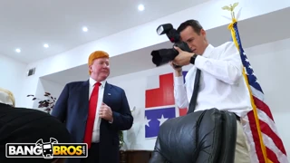 Luna Star gets her pussy grabbed by the president