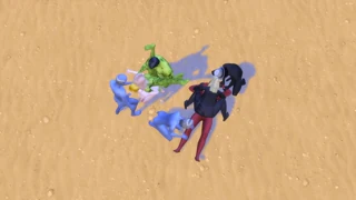 Crazy orgy with strange people alone on an island animation