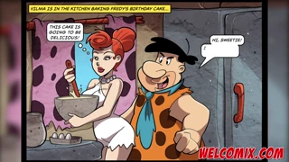 Fred penetrates the large buttocks then he's ejaculating