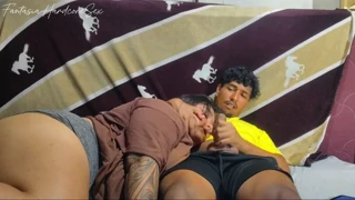 Playing Videogame While Latina Friend Sucks Cock Deep