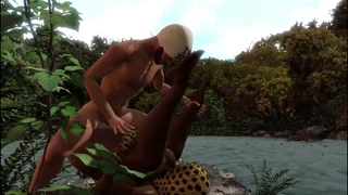 Tingnan mo ang malaking African booty at rack!