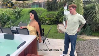 maid action in backyard