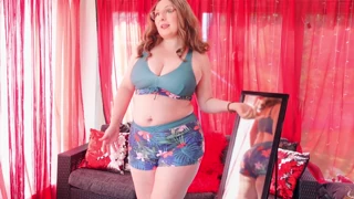 try on haul chubby milf tests 2 swimsuits showing big ass and tits