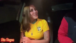 Man spots chubby whore on street and makes her drink fresh milk fully