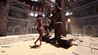 The ancient statue woke up and began to pound lara in all her holes filling her with sperm 3d hentai game