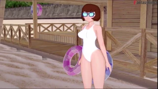 Velma Gives Blowjob On Beach In Scooby Doo Pov
