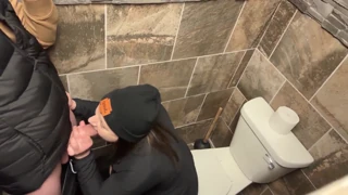 Sneaking in public restroom and sex with hotel door open anyone invited