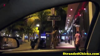hey stranded ebony with big tits, suck this dick for a free ride?