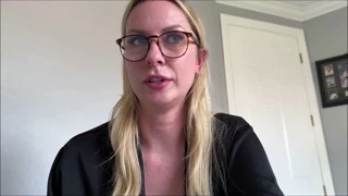 blonde milf in glasses teaches taboo roleplay and gets cumshot