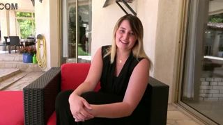 Davina and Candie explore their first shared trio with careful backdoor discovery