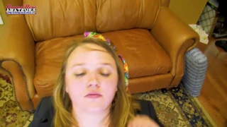 tara's busty curves tempt with sloppy deepthroat rim and hungry swallow