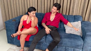 a big-breasted latina milf turns a normal date into a threesome with her blonde friend and big-dicked boyfriend